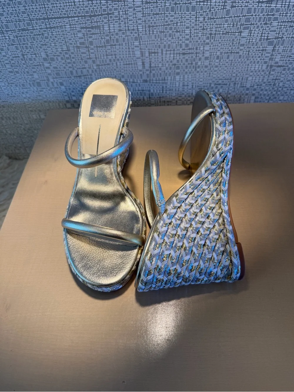 Dolce Vita metallic wedge